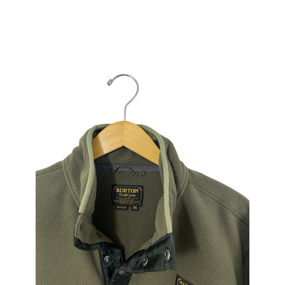 Burton Hearth Fleece Pullover Men’s Medium Green Camouflage Gorpcore Jacket Hike - Picture 8 of 8